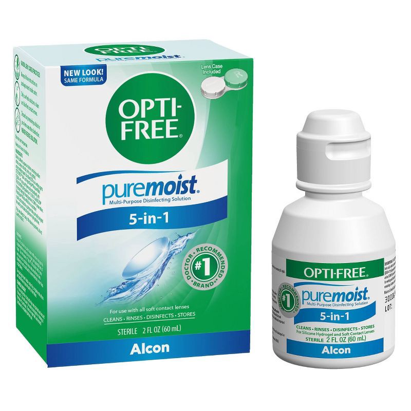 slide 1 of 7, Opti-Free PureMoist Multi-Purpose Disinfecting Contact Lens Solution - 2 fl oz, 2 fl oz
