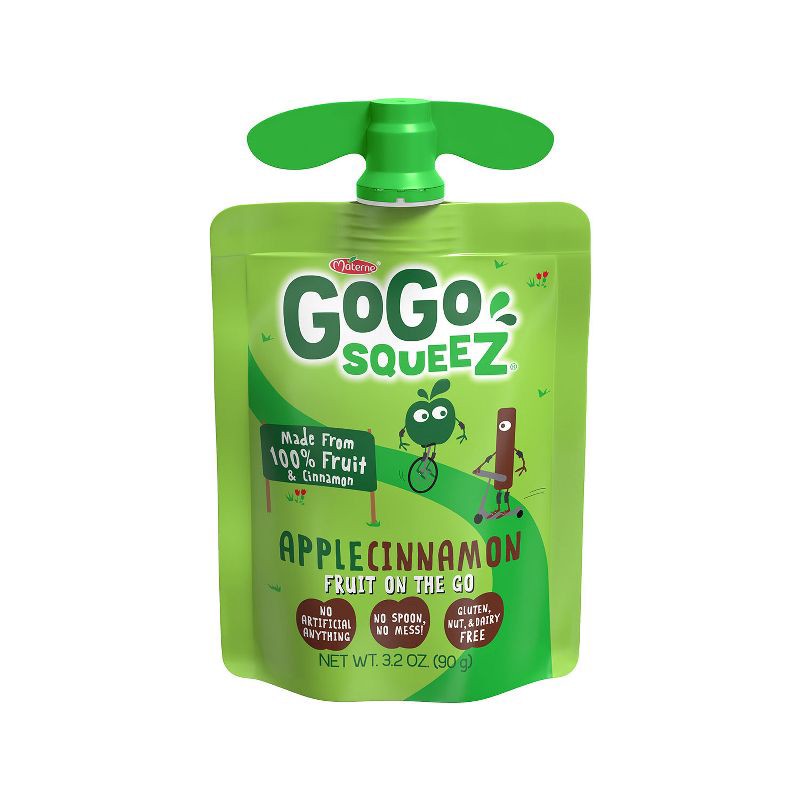 slide 4 of 4, GoGo SqueeZ No Sugar Added Applesauce and Fruit Puree Apple Cinnamon - 38.4oz/12ct, 38.4 oz, 12 ct