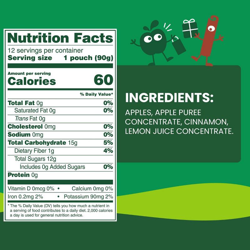 slide 6 of 8, GoGo SqueeZ No Sugar Added Applesauce and Fruit Puree Apple Cinnamon - 38.4oz/12ct, 38.4 oz, 12 ct