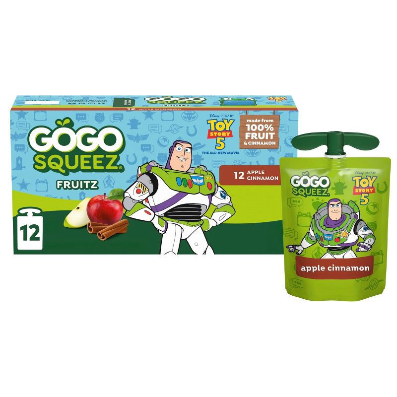 slide 1 of 8, GoGo SqueeZ No Sugar Added Applesauce and Fruit Puree Apple Cinnamon - 38.4oz/12ct, 38.4 oz, 12 ct