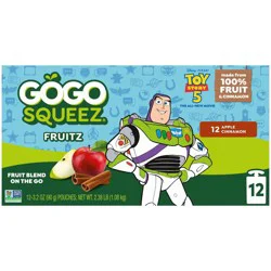 GoGo SqueeZ No Sugar Added Applesauce and Fruit Puree Apple Cinnamon - 38.4oz/12ct