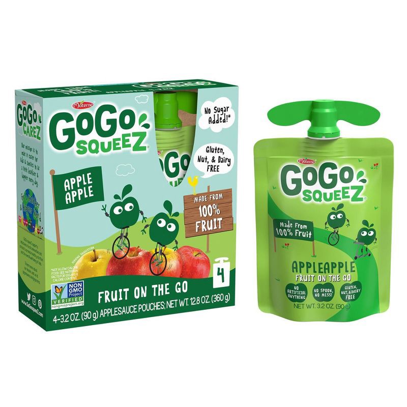 slide 2 of 5, GoGo squeeZ Applesauce, Apple Apple - 3.2oz/4ct, 4 ct; 3.2 oz