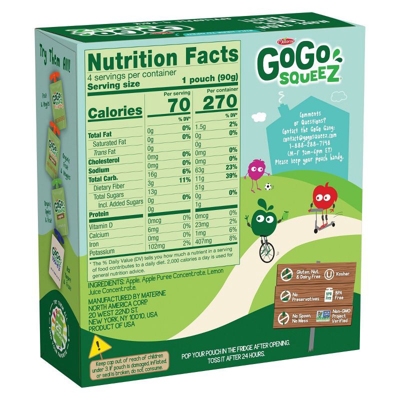slide 2 of 6, GoGo SqueeZ No Sugar Added Applesauce and Fruit Puree Apple Apple - 12.8oz/4ct, 4 ct; 12.8 oz