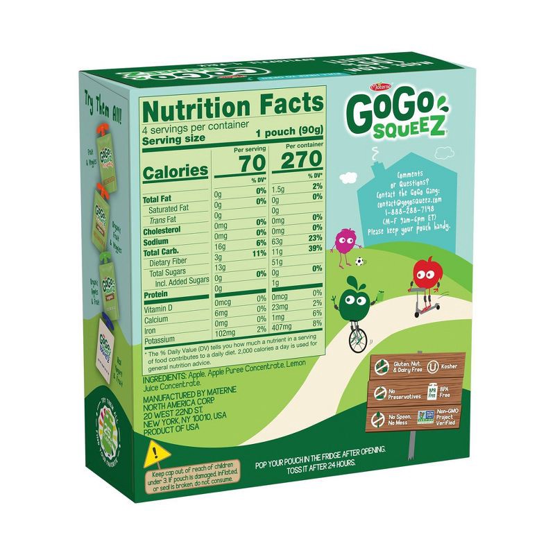 slide 4 of 6, GoGo SqueeZ No Sugar Added Applesauce and Fruit Puree Apple Apple - 12.8oz/4ct, 4 ct; 12.8 oz