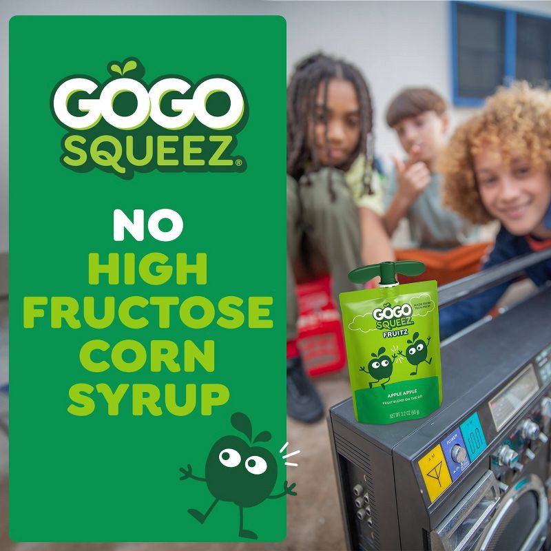 slide 5 of 8, GoGo SqueeZ No Sugar Added Applesauce and Fruit Puree Apple Apple - 3.2oz/12ct, 12 ct; 3.2 oz