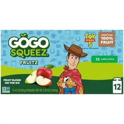 GoGo SqueeZ No Sugar Added Applesauce and Fruit Puree Apple Apple - 3.2oz/12ct