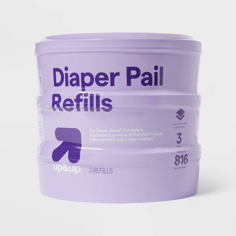 slide 1 of 6, Diaper Pail Refill Bags - 3pk - up&up™, 3 ct