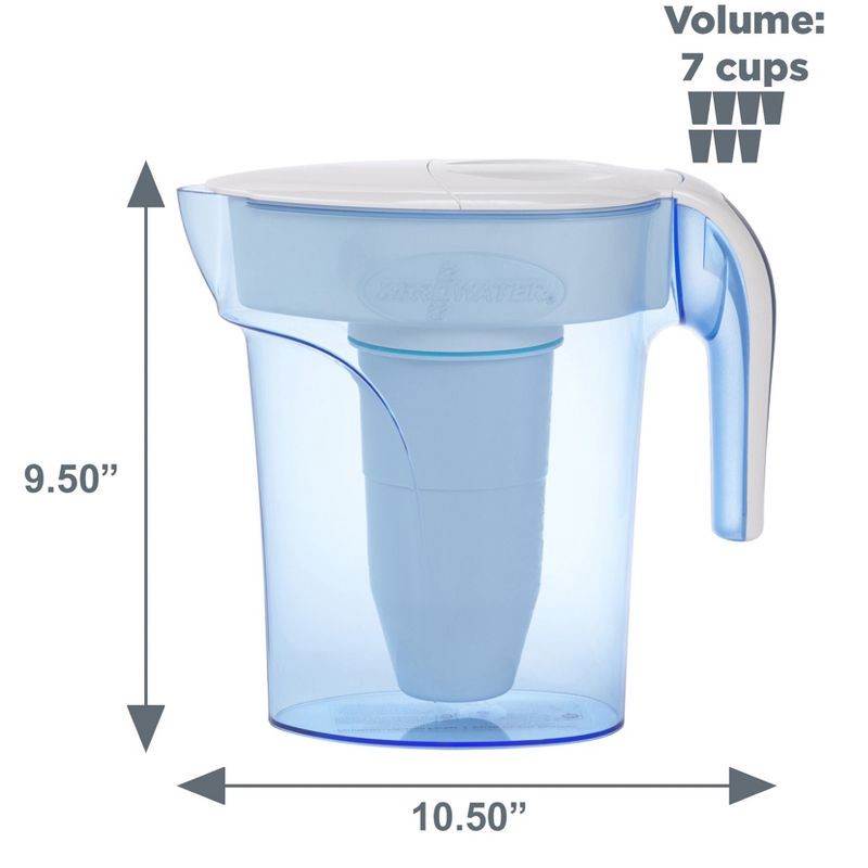 slide 8 of 11, ZeroWater 7 Cup Pitcher with Ready-Pour + Free Water Quality Meter: BPA-Free, Built-In TDS Meter, Filters Lead & Chlorine, 1 ct