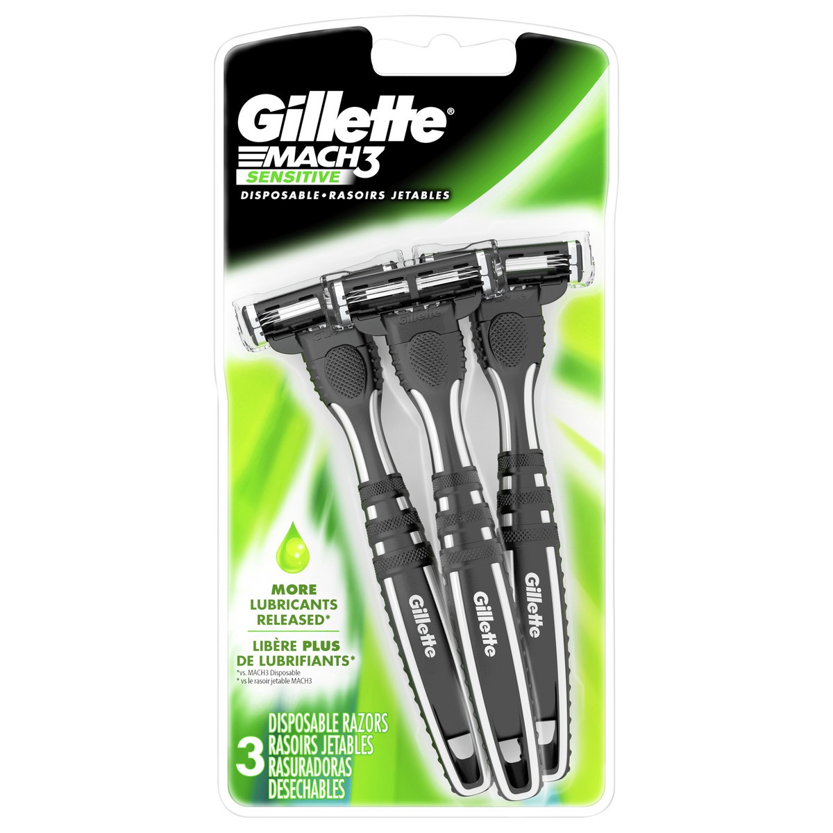 slide 1 of 2, Gillette Mach3 Sensitive Men''s Disposable Razors, 3 Count, 3 ct