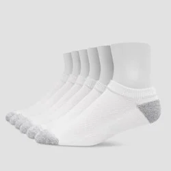 Hanes Premium Men's X-Temp Breathable No Show Socks 6pk - White 6-12: Moisture Wicking, Midweight, Ribbed