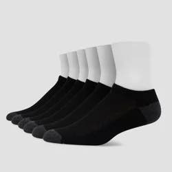 Hanes Premium Men's X-Temp Breathable No Show Socks 6pk - Black 6-12: Moisture Wicking, Midweight, Ribbed