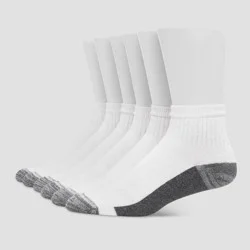 Hanes Premium Men's Xtemp Ultra Cushion 6pk Ankle Socks - White 6-12: Cushioned Sole, Breathable Fabric