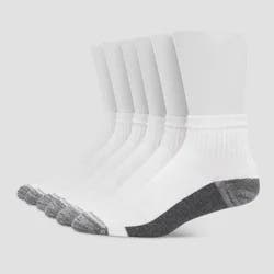 Hanes Premium Men's Xtemp Ultra Cushion 6pk Ankle Socks - White 6-12: Cushioned Sole, Breathable Fabric
