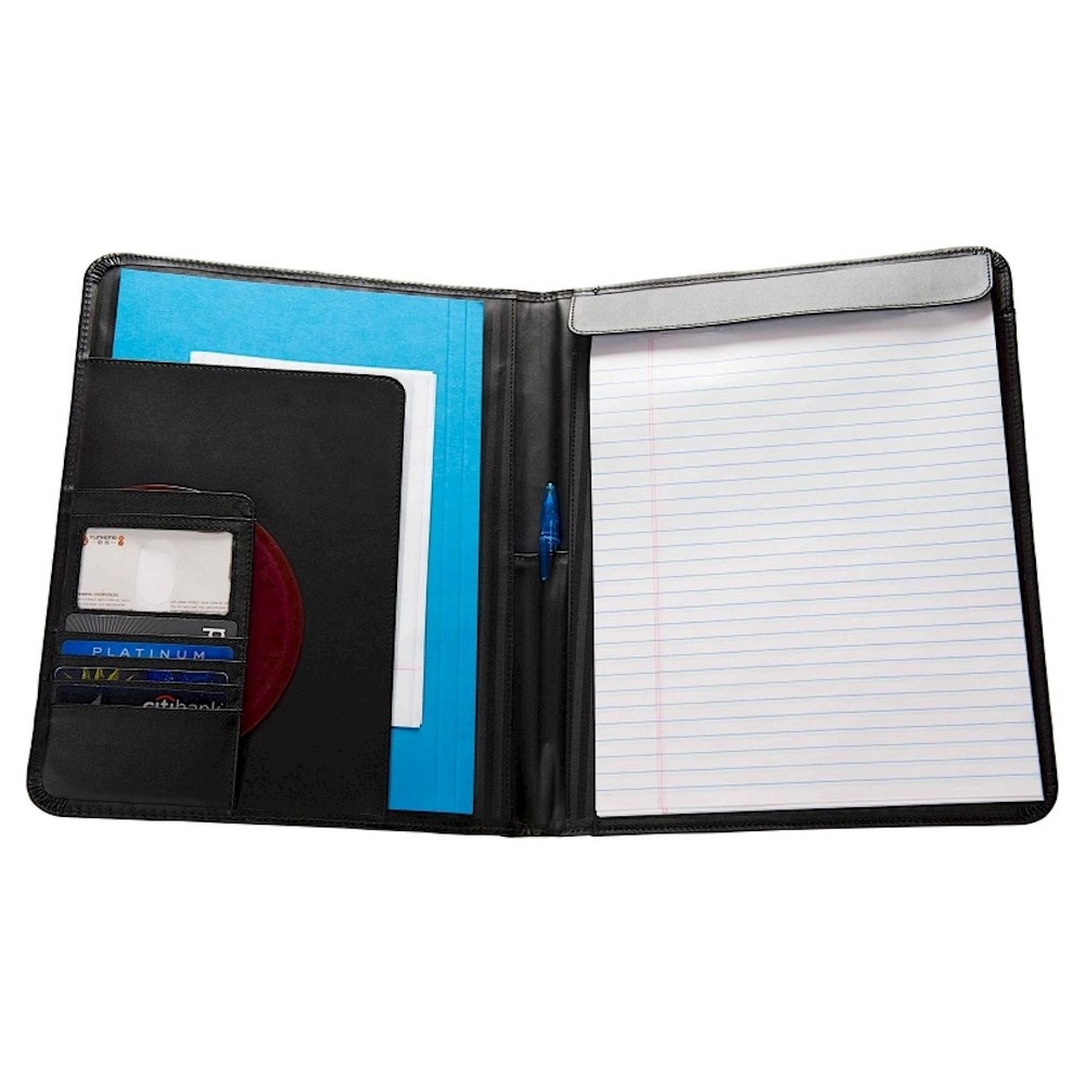 slide 2 of 4, Case-it Case It Letter Size Black Faux Leather Padfolio, 1 ct