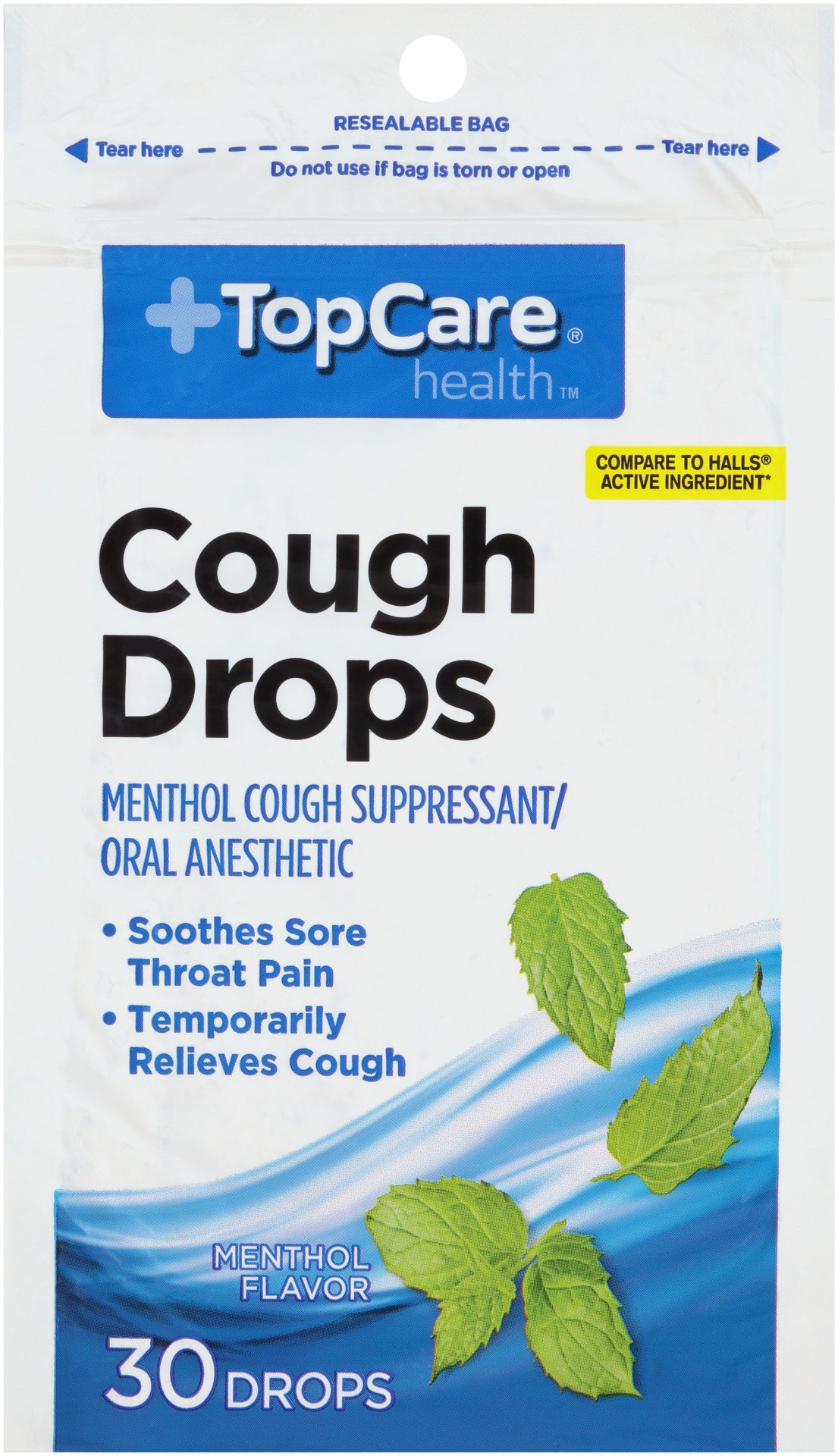 slide 1 of 6, TopCare Menthol Cough Drops - Eucalyptus, 30 ct