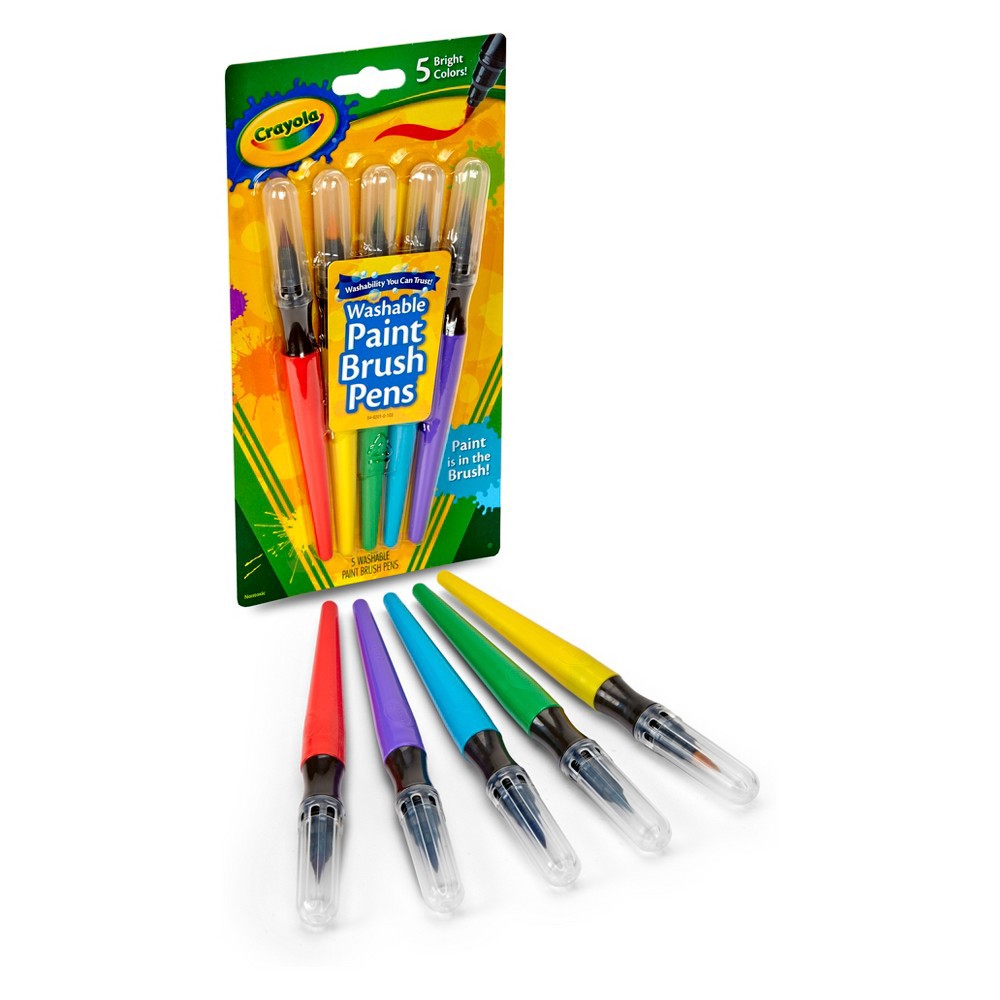 slide 2 of 5, Crayola 5ct Paint Brush Pens, 5 ct