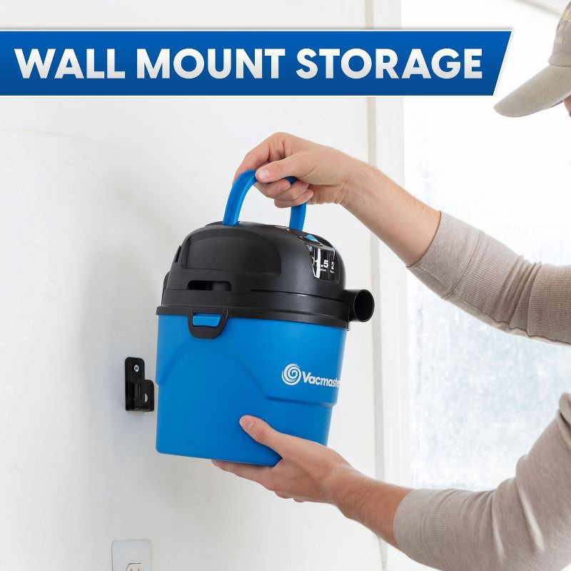 slide 9 of 9, Vacmaster 1.5gal Wet/Dry Vac with Bonus Car Nozzle: Portable Electric Shop Vacuum, Multi-Surface, 600W, Corded, 1.5 gal