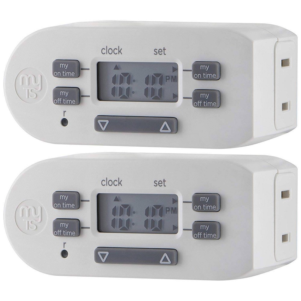 slide 2 of 5, Jasco MyTouchSmart Indoor Simple Set Plug-In Timer, 2 ct