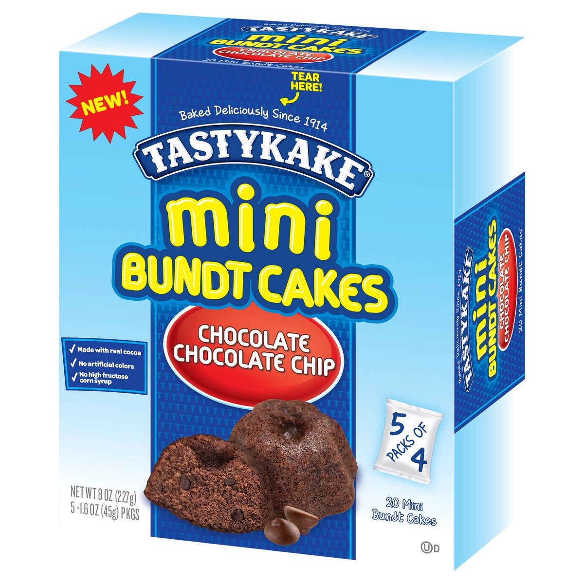 slide 4 of 9, Tastykake Chocolate Mini Bundt Cakes, Portable Chocolate Snack Cakes, 5 Pouches per Box - 5 ct, 5 ct