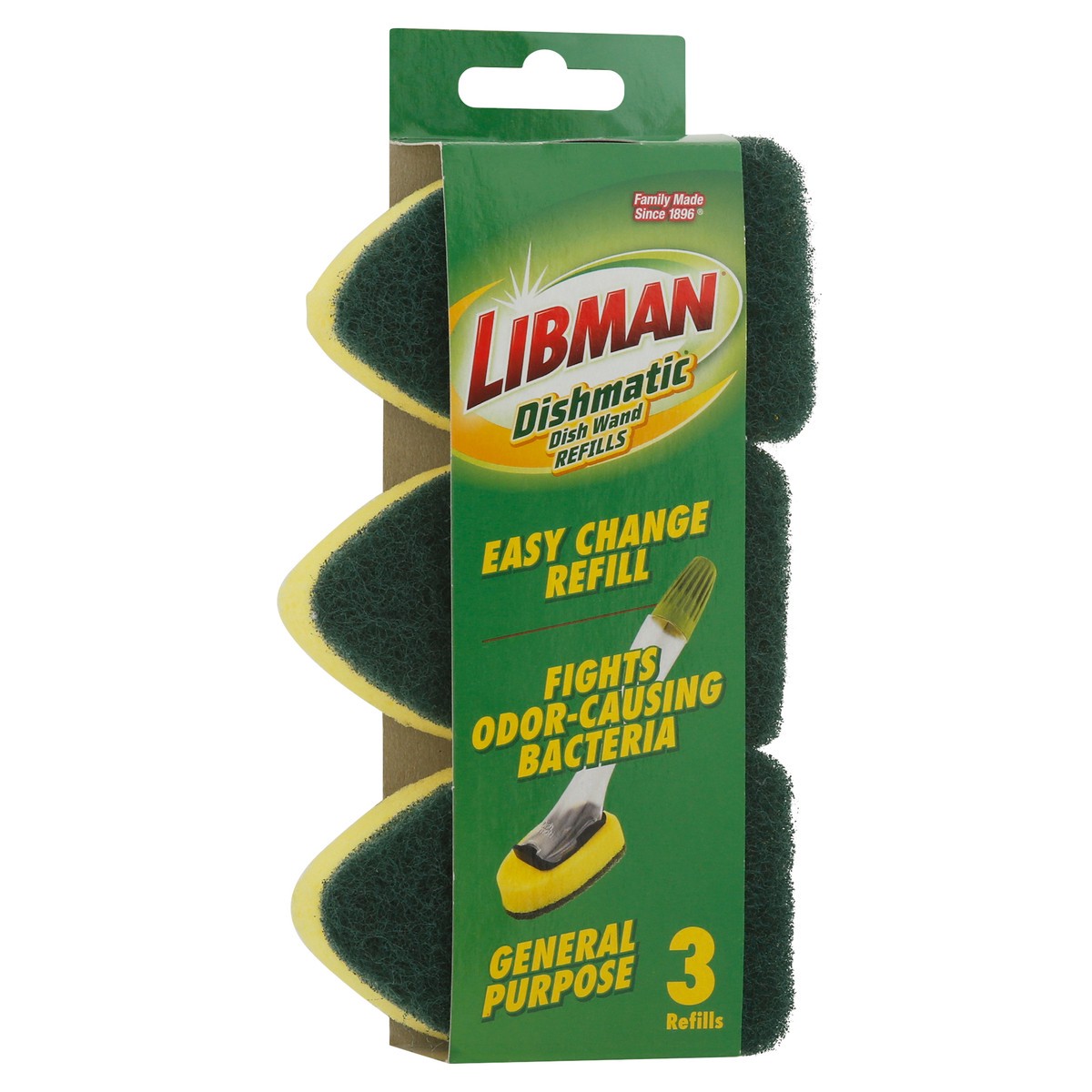 slide 3 of 9, Libman Dishmatic Dish Wand Refills 3 ea, 3 ct