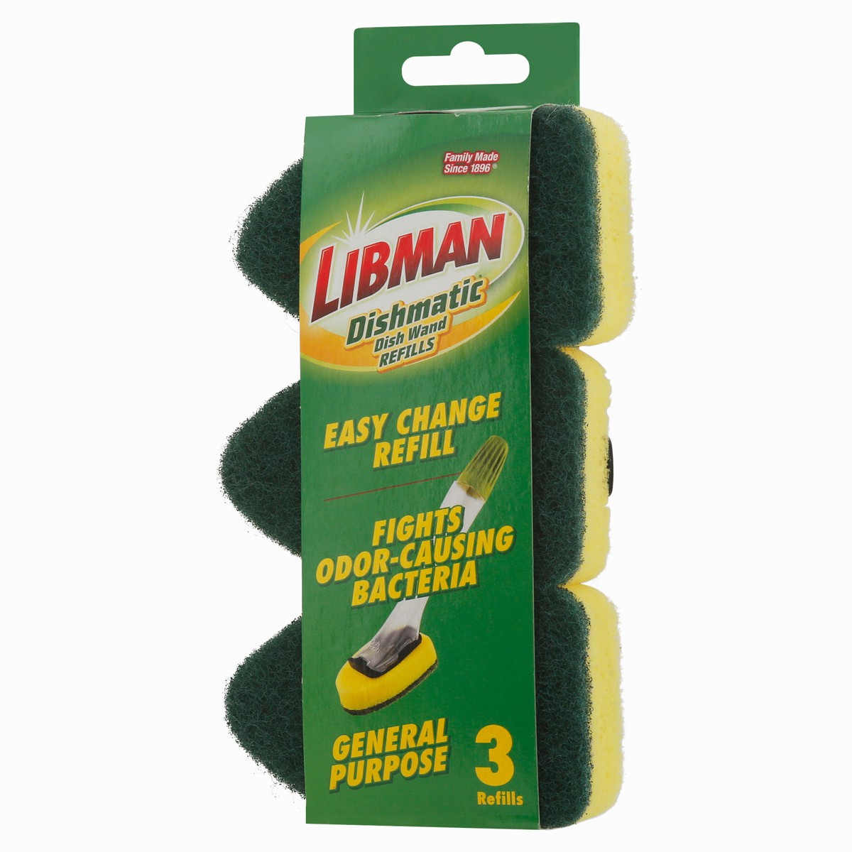 slide 7 of 9, Libman Dishmatic Dish Wand Refills 3 ea, 3 ct