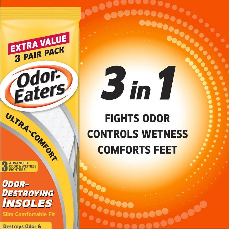 slide 3 of 10, Odor-Eaters Comfort Shoe Insole - 3ct, 3 ct