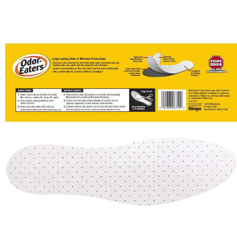 slide 7 of 10, Odor-Eaters Comfort Shoe Insole - 3ct, 3 ct