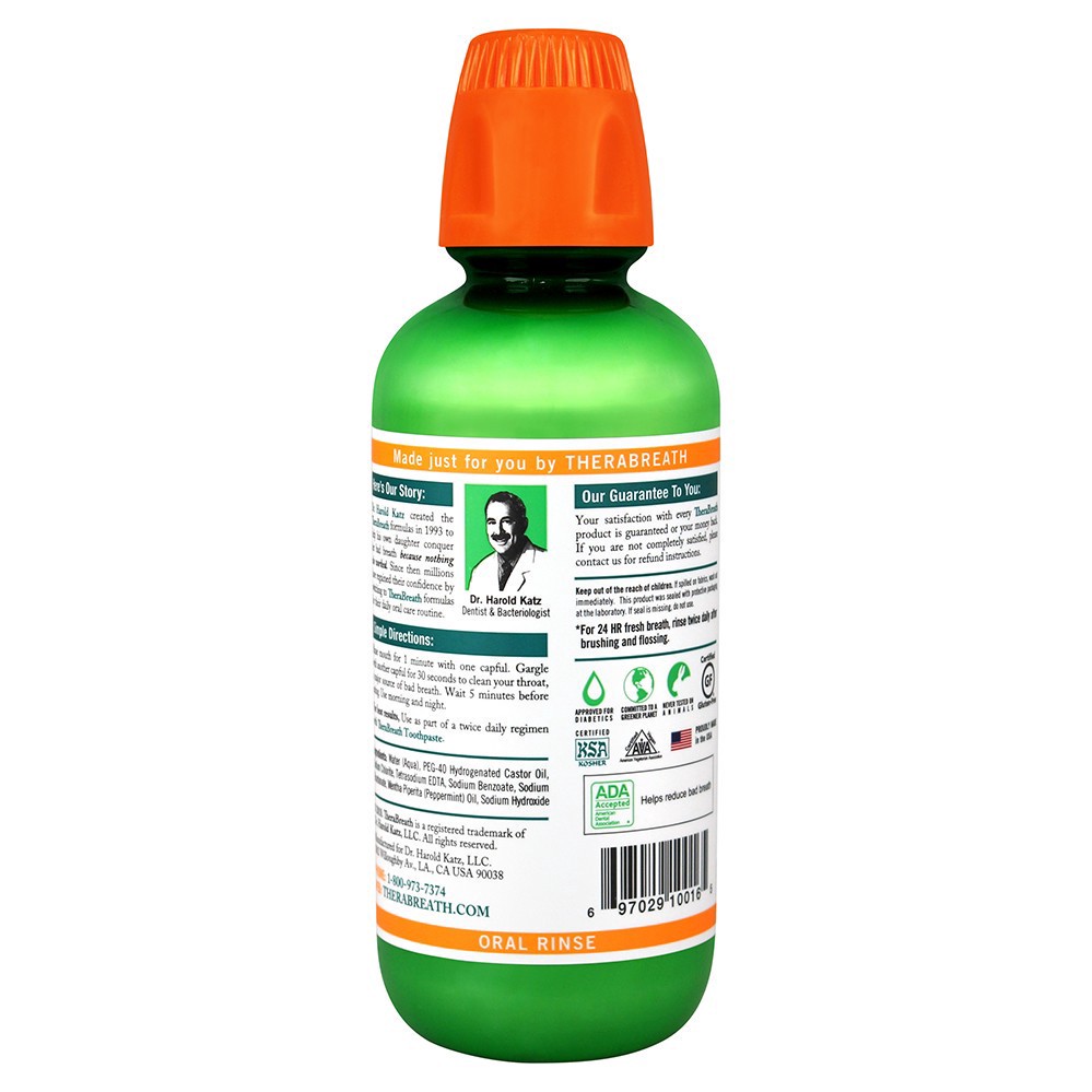 slide 2 of 3, TheraBreath Oral Rinse, Fresh Breath, Mild Flavor, 16 fl oz