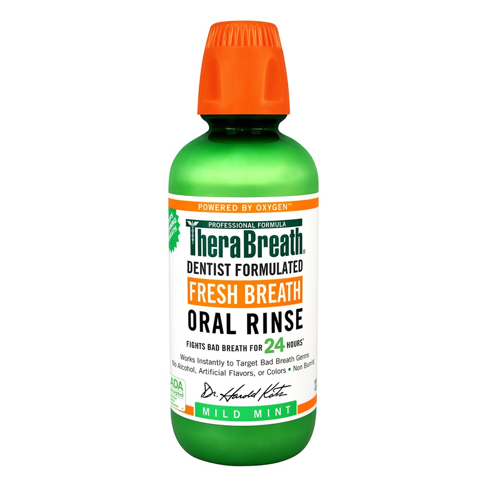 slide 1 of 3, TheraBreath Oral Rinse, Fresh Breath, Mild Flavor, 16 fl oz