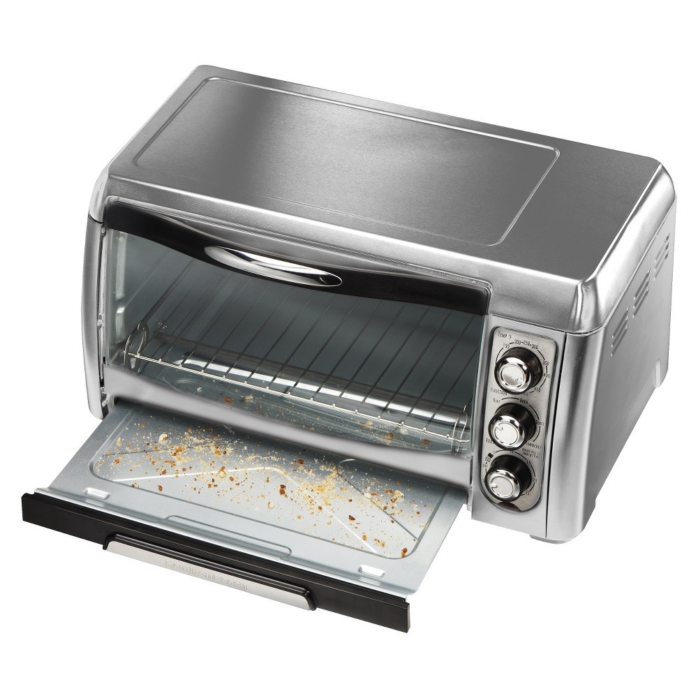 slide 3 of 7, Hamilton Beach Slice Convection Toaster Oven Stainless Steel/Black, 1 ct