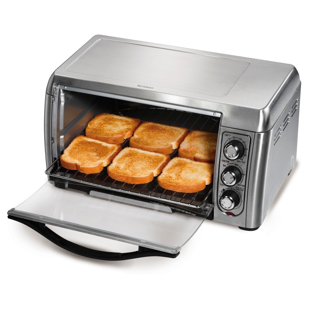 slide 4 of 7, Hamilton Beach Slice Convection Toaster Oven Stainless Steel/Black, 1 ct