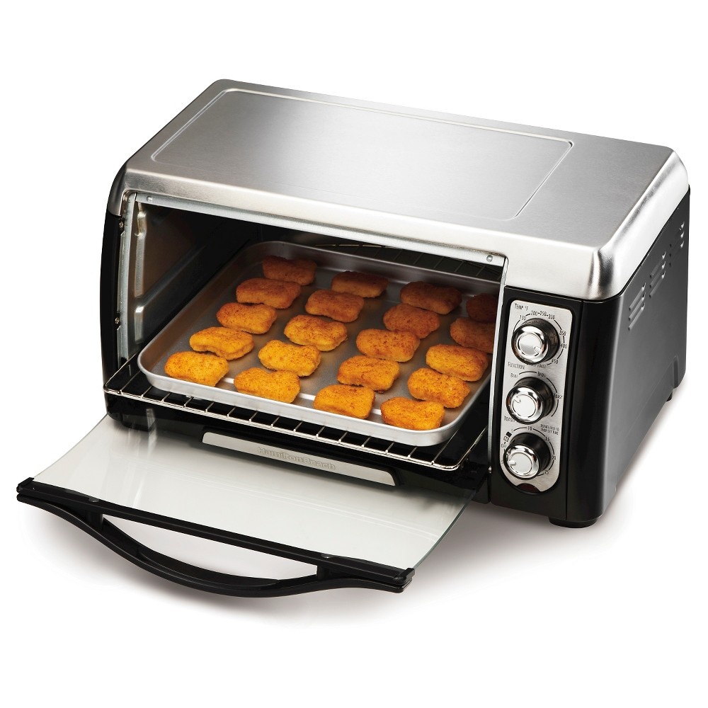 slide 5 of 7, Hamilton Beach Slice Convection Toaster Oven Stainless Steel/Black, 1 ct