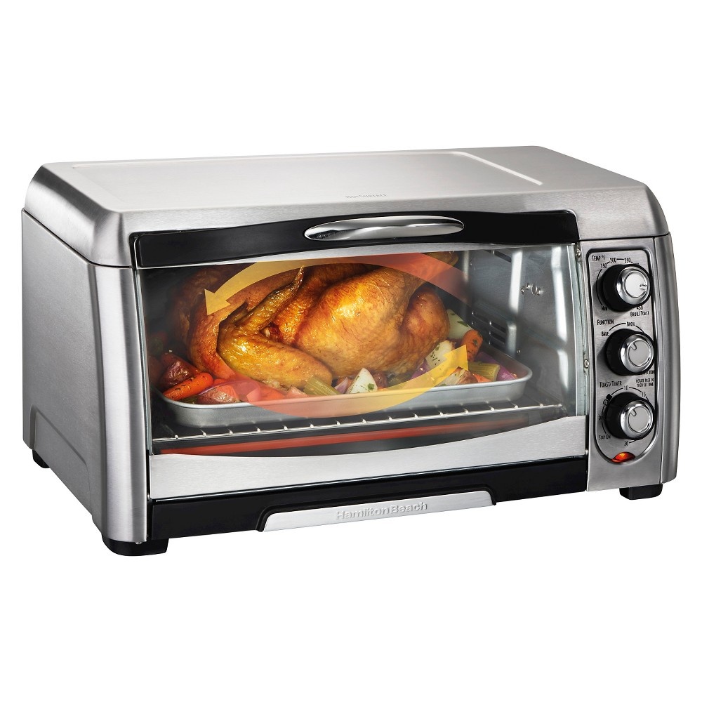 slide 6 of 7, Hamilton Beach Slice Convection Toaster Oven Stainless Steel/Black, 1 ct