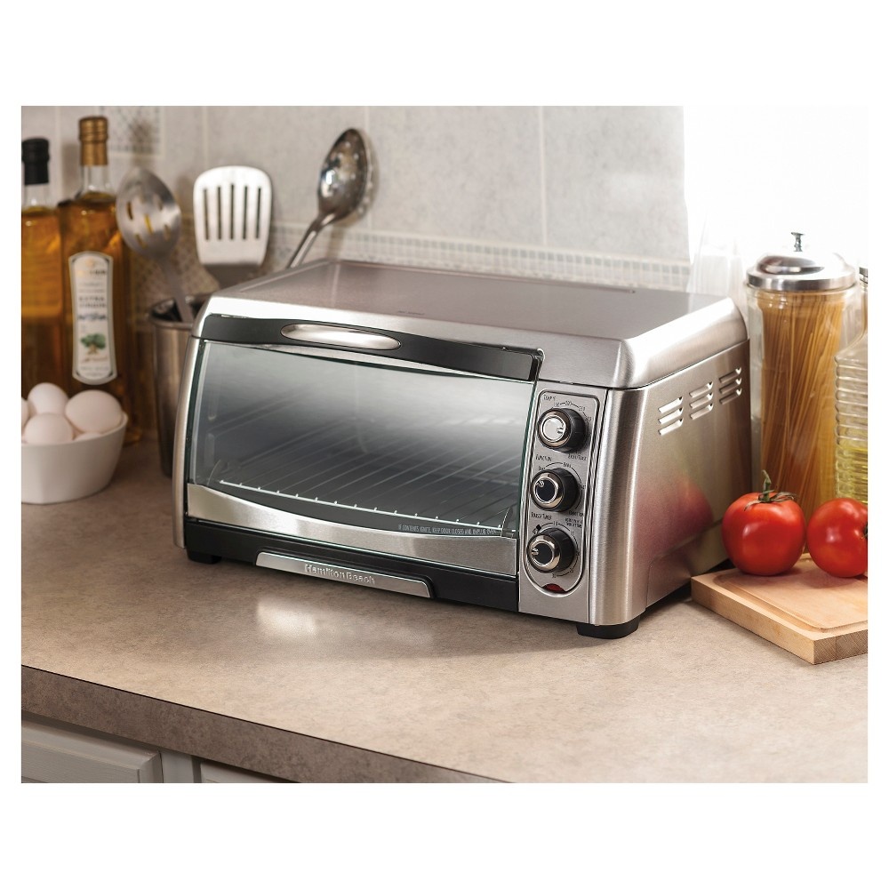 slide 7 of 7, Hamilton Beach Slice Convection Toaster Oven Stainless Steel/Black, 1 ct