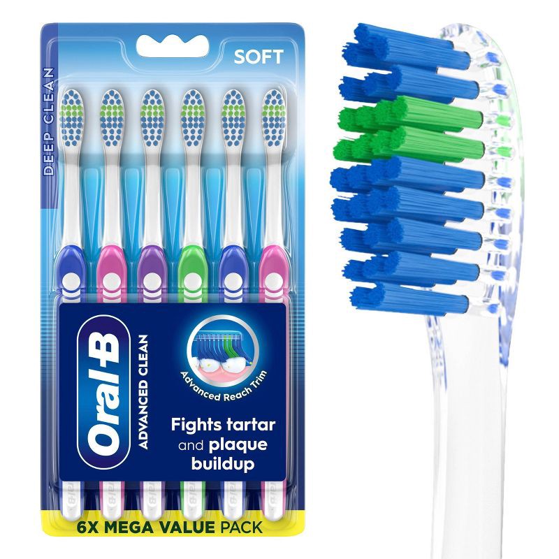 slide 1 of 10, Oral-B Indicator Contour Clean Toothbrushes, Soft - 6ct, 6 ct