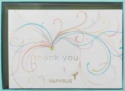 Papyrus Swirl Thanks Note Cards 1 ea