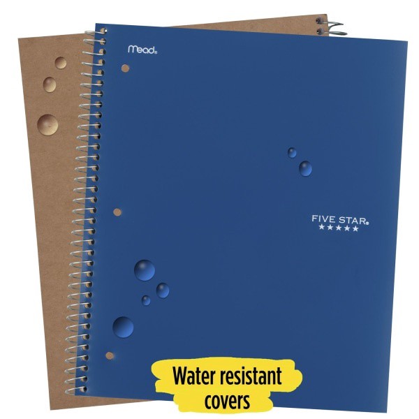 slide 4 of 4, Five Star Blue 5 Subject College RuledSpiral Notebook, 200 ct