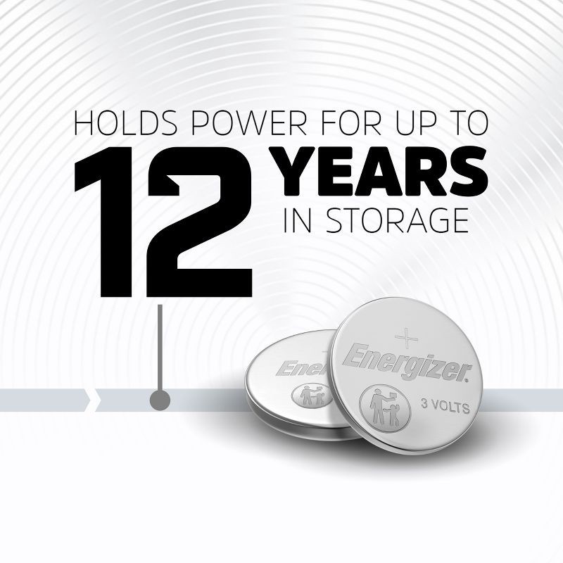 slide 6 of 9, Energizer 2032 Batteries 4pk - Lithium Coin Battery: Silver, 3.0V, Non-Rechargeable, 4 ct