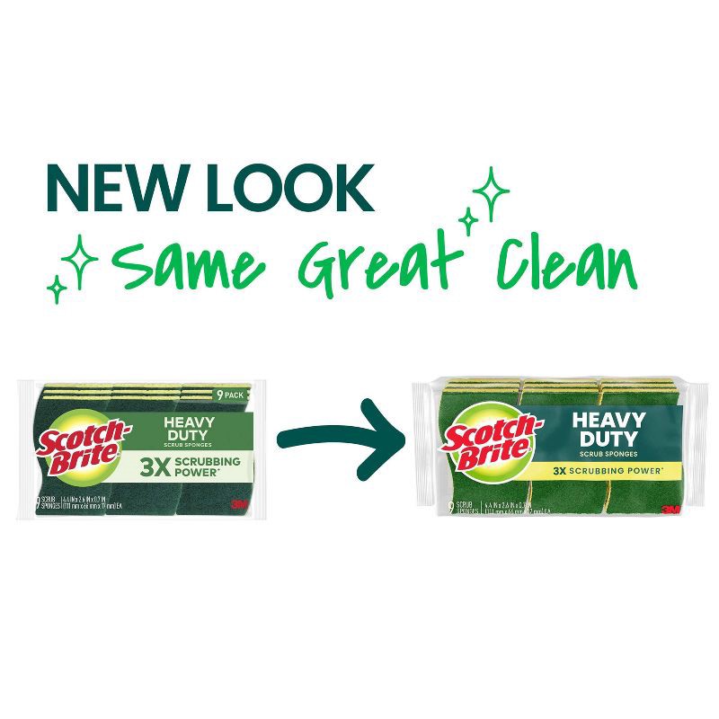 slide 2 of 12, Scotch-Brite Heavy Duty Scrub Sponges - 9ct, 9 ct