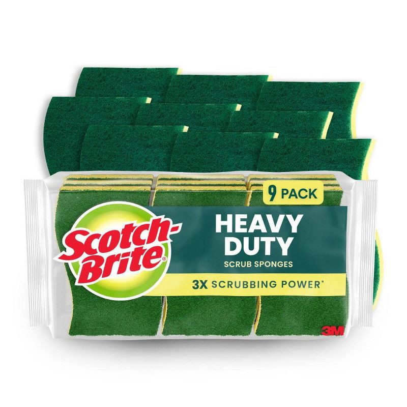 slide 1 of 12, Scotch-Brite Heavy Duty Scrub Sponges - 9ct, 9 ct