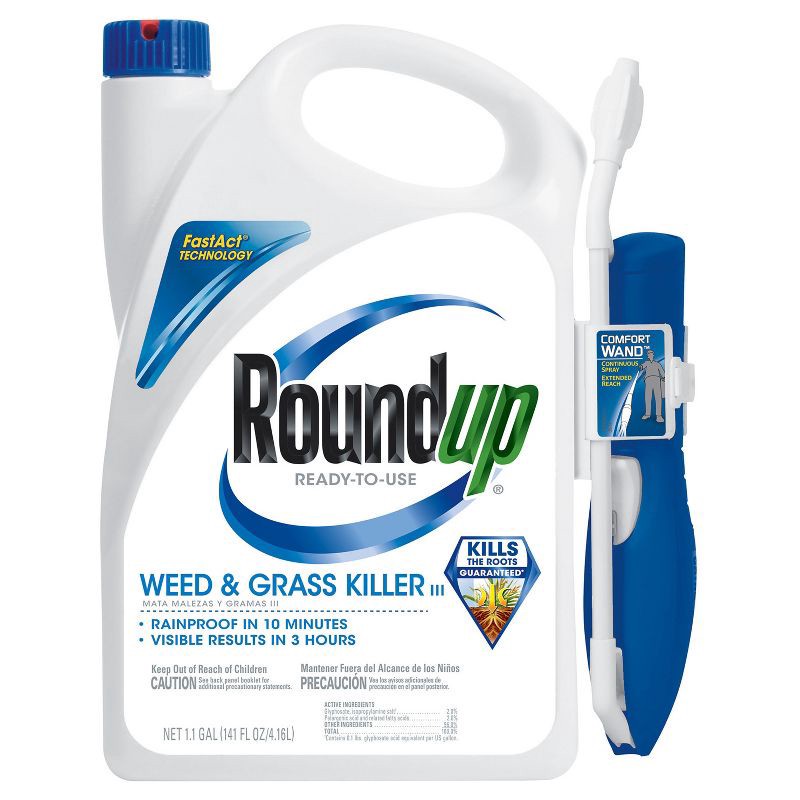 slide 1 of 6, Roundup Weed & Grass Killer 1.1 Gallon Ready to Use Wand, 1.1 gal