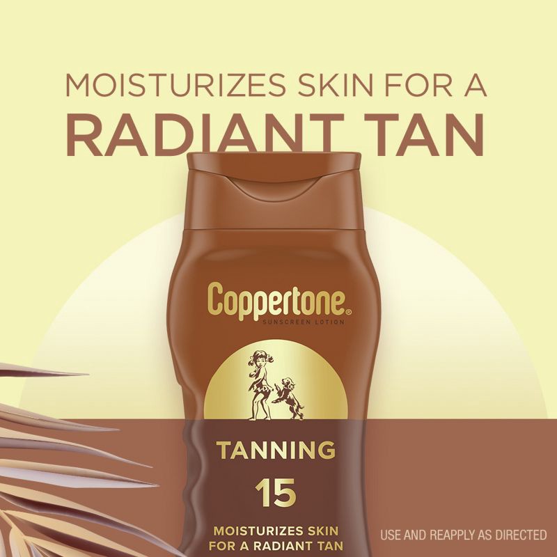 slide 3 of 14, Coppertone Tanning Sunscreen Lotion - Water Resistant Sunscreen - SPF 15 - 8 fl oz, 15 x 8 fl oz