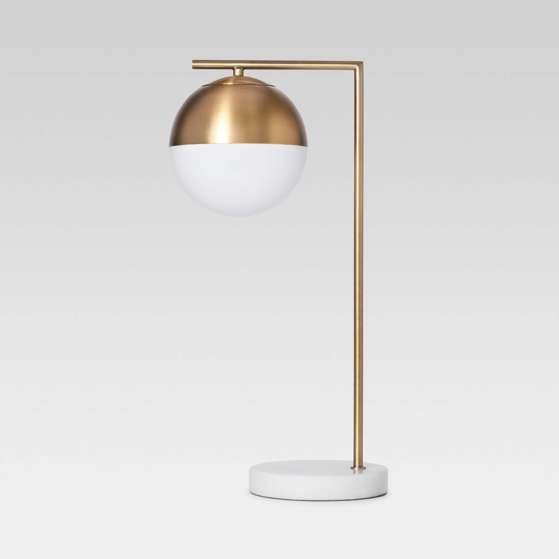 slide 1 of 4, Project 62 Geneva Glass Globe Task Lamp with Marble Base - Brass, 1 ct