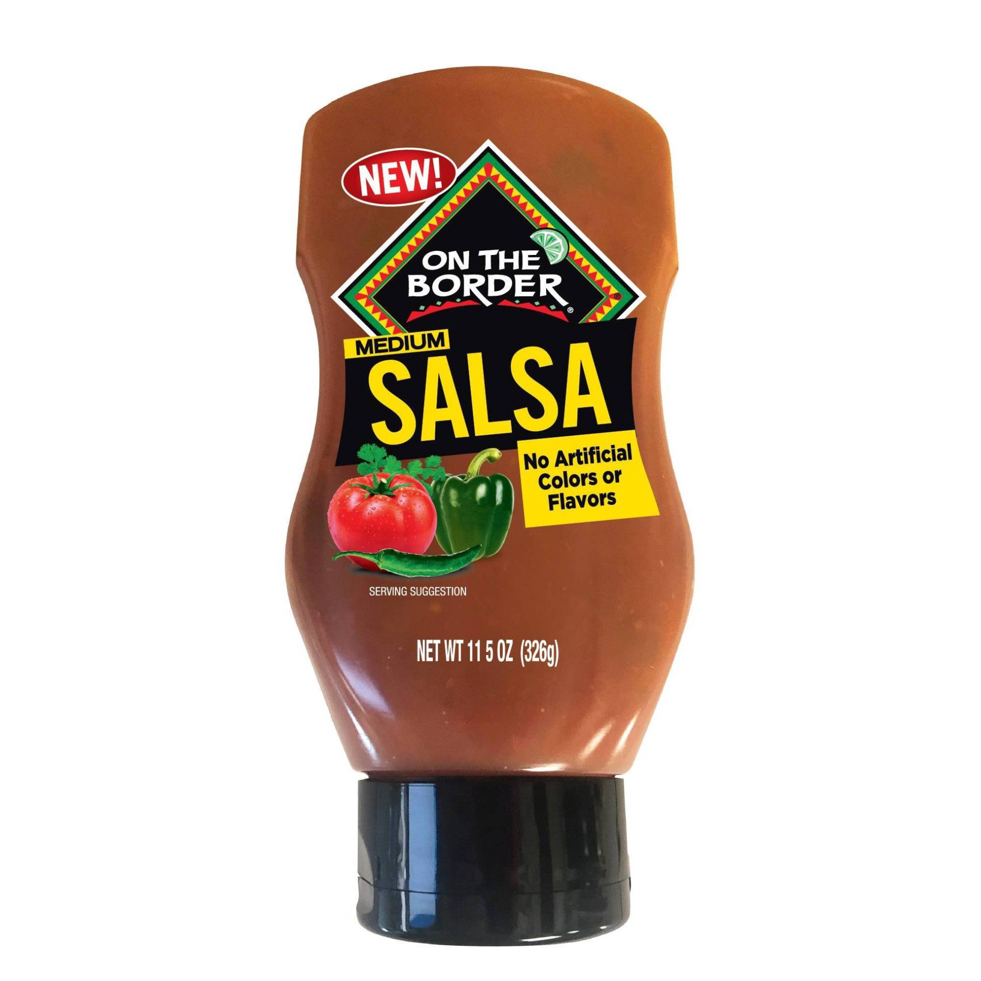 slide 1 of 3, On The Border Medium Salsa Squeeze Bottle, 11.5 oz