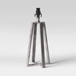 19"x8.65" Brushed Linear Large Lamp Base Silver - Threshold™: Geometric, ETL Listed, No Shade