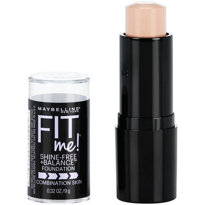 slide 1 of 5, Maybelline Fit Me Shine-Free + Balance Foundation Stick - 110 Porcelain - 0.32oz, 0.32 oz