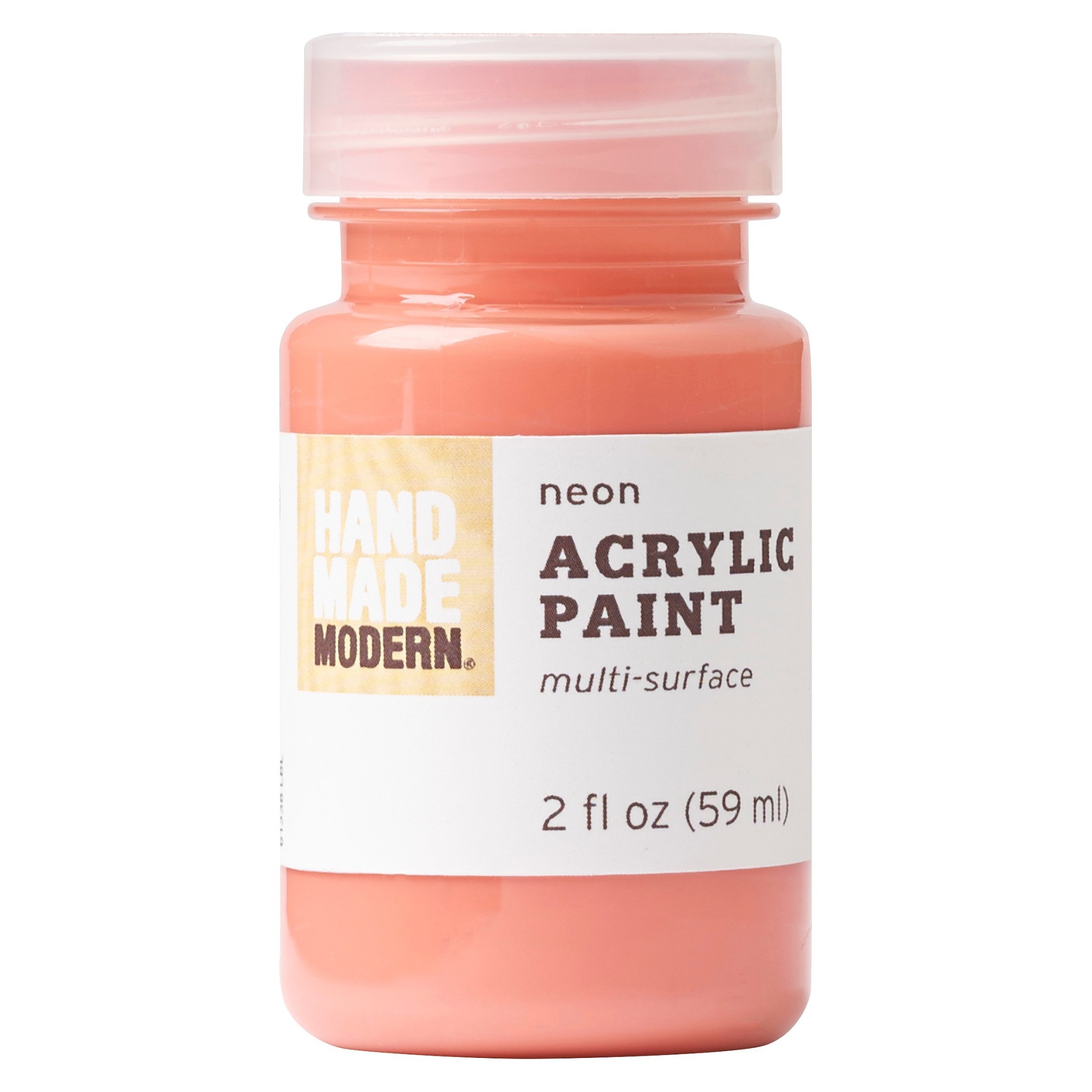 slide 1 of 1, Hand Made Modern Neon Acrylic Paint - Hot Coral, 2 oz