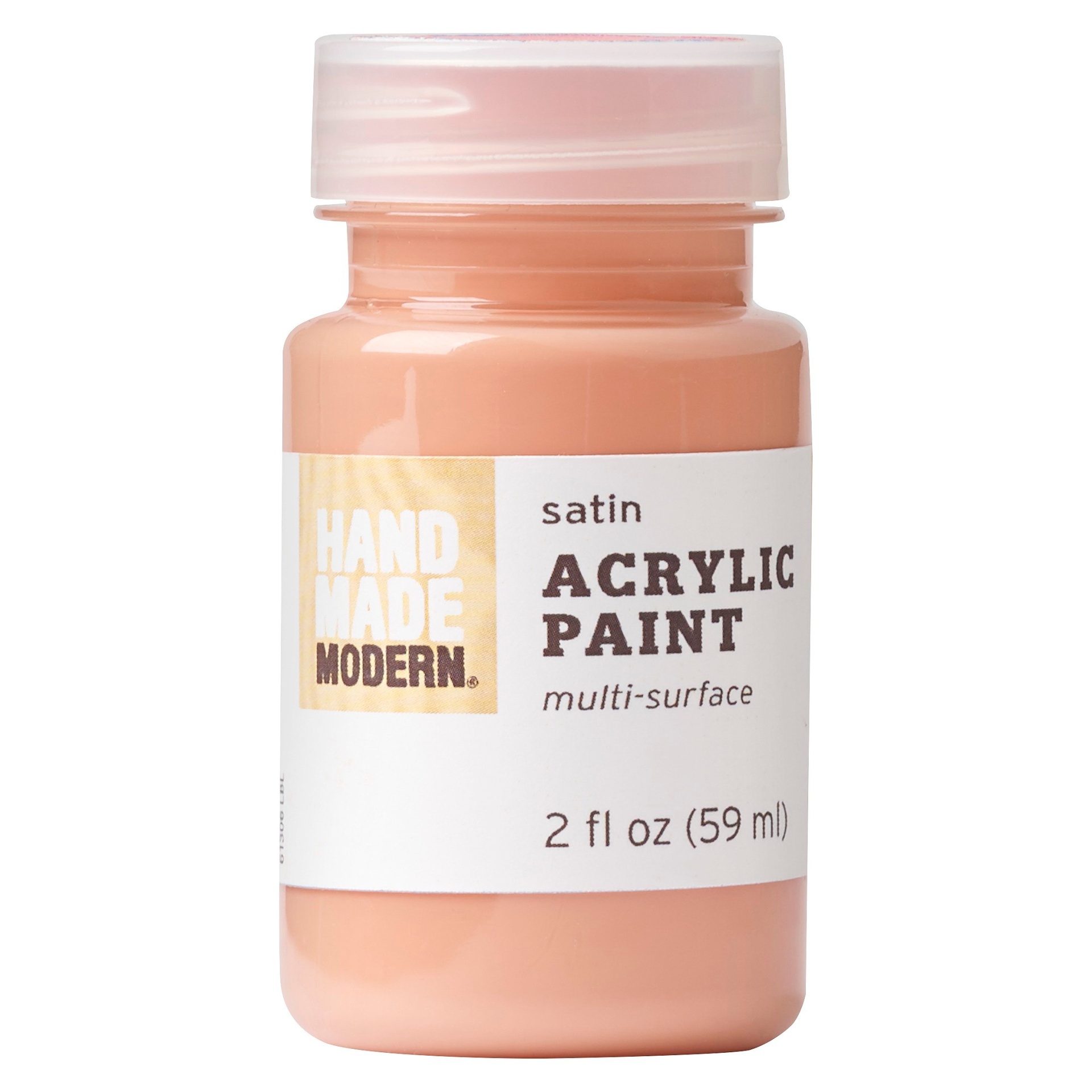 slide 1 of 1, Hand Made Modern Satin Acrylic Paint - Coral, 2 oz