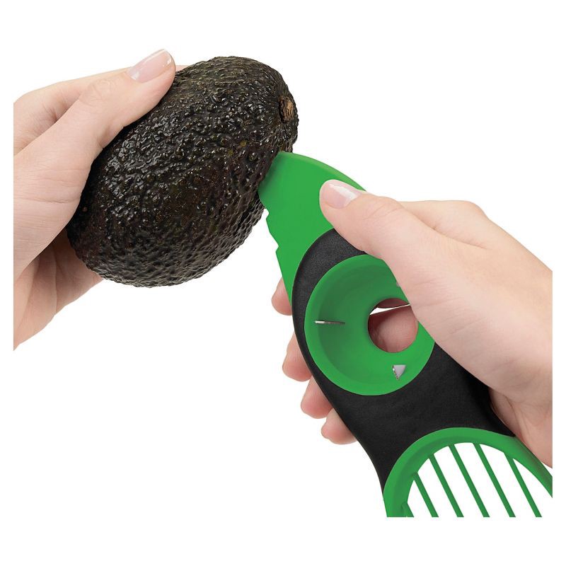 slide 3 of 8, OXO 3In1 Avocado Slicer Green, 1 ct