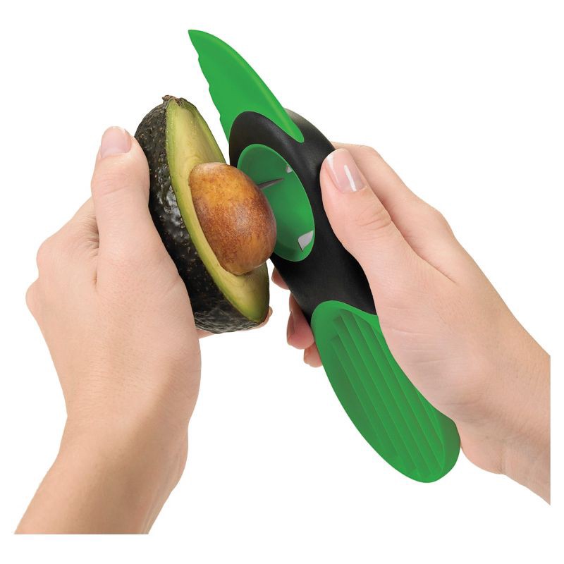 slide 4 of 8, OXO 3In1 Avocado Slicer Green, 1 ct